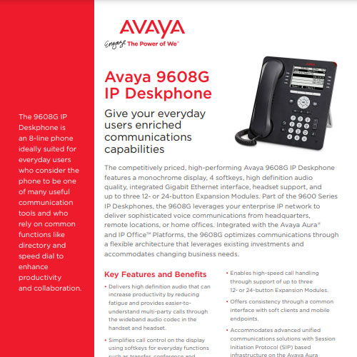 9608G IP Deskphone Fact Sheet