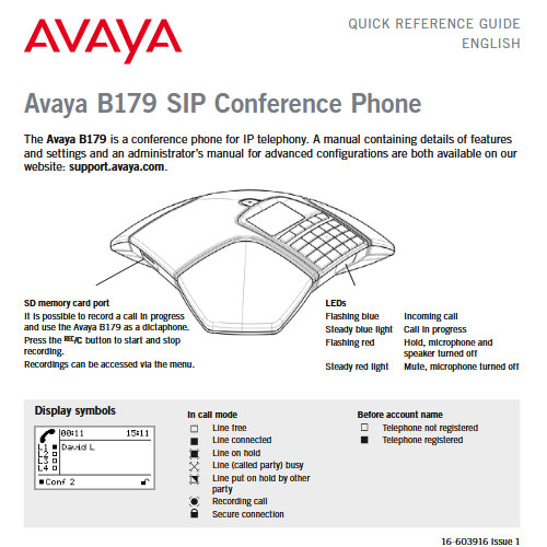 B8.1 B179 Quick Reference Guide
