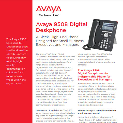 9508 Digital Deskphone Fact Sheet