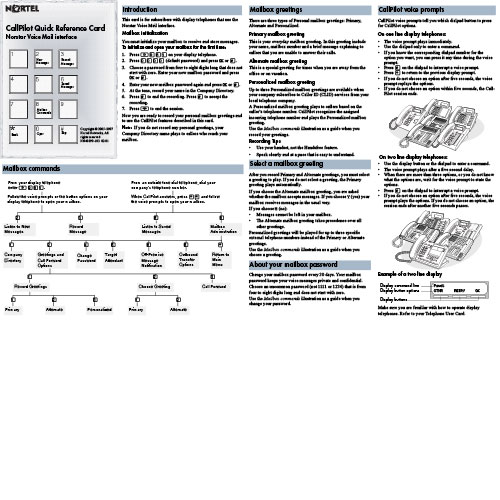 BCM Voice Mail Quick Reference