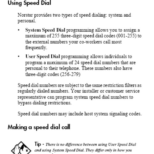 Norstar – Speed Dialing Guide