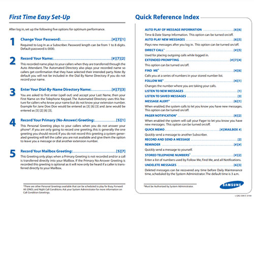 SVMi20 Voicemail Quick Reference Guide