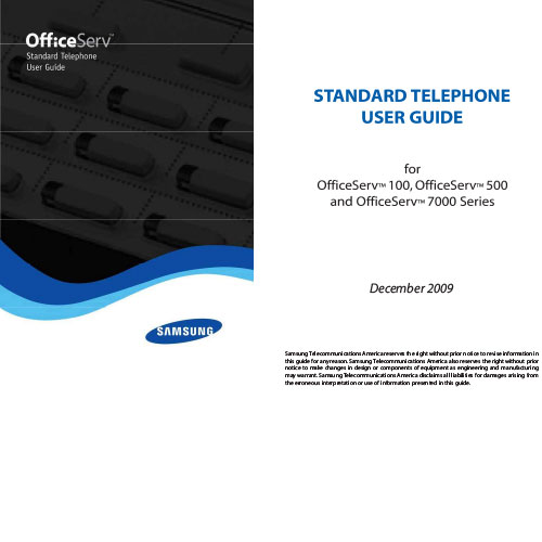 Samsung OfficeServ Standard Telephone User Guide