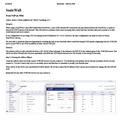 SonicWall – VoIP.ms