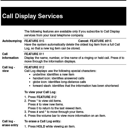 Using BCM Call Log